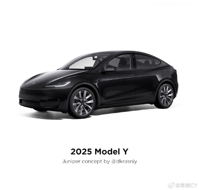 海外设计师针对焕新版Model 3的变化设计的Model Y假想图，你别说这还挺好看。配图