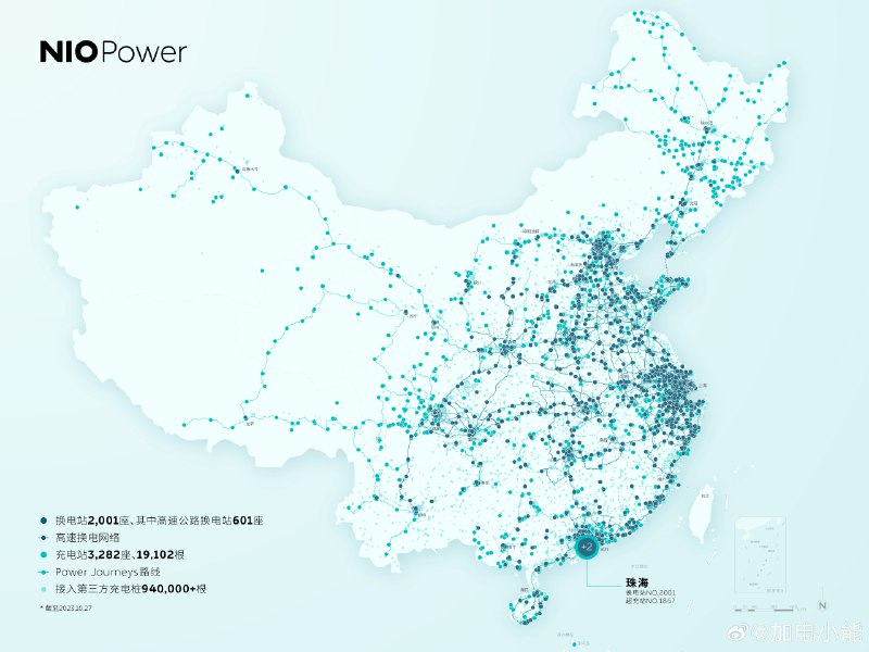 超充站也有1827座了，跟特斯拉中国规模差不多。配图
