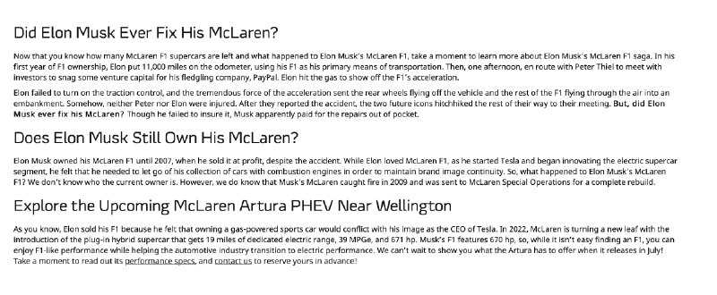 Re @DriveTeslaca @elonmusk According to McLaren Palm Beach, Elon owned his McLaren F1 until 2007, when he sold it at profit, despite the accident. So, what happened to Elon Musk’s McLaren F1? The McLaren caught fire in 2009 and was sent to McLaren Special Operations for a complete rebuild. https://t.co/LeihaTXTqr配图
