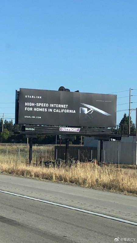 SpaceX 在加州給 Starlink 做了廣告。配圖