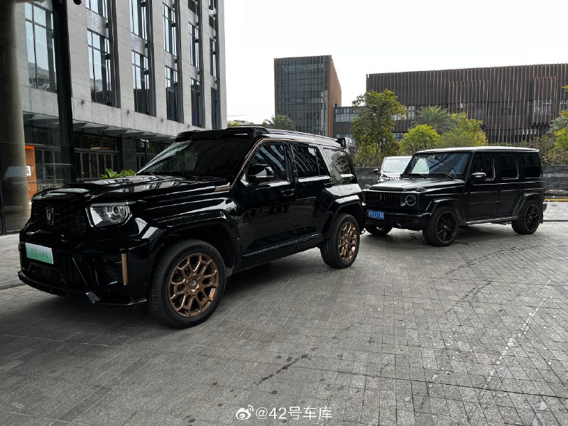 今天来试驾坦克 700 Hi4 - T，现场还有一台大 G，对比之下大 G 显得有点娇小。配图