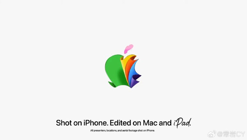 本次发布会由 iPhone 拍摄，由 Mac 和 iPad 剪辑。配图