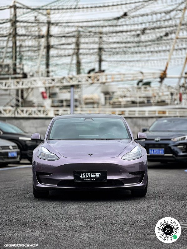Model 3 配上小米的霞光紫配图