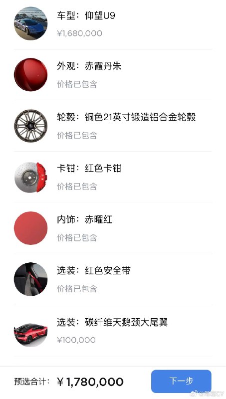 给大家推荐一套仰望 U9 选装配置，我称之为本命年专属版[二哈]配图