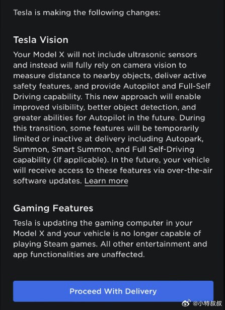特斯拉算是正式宣布在新的S/X车型上移除了Steam支持。配图