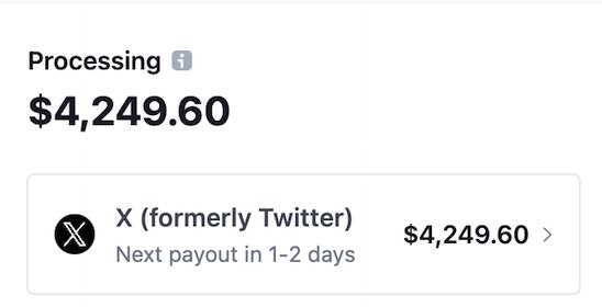 My second ad revenue share payout from 𝕏配图