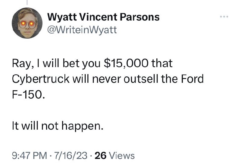 A bet of $15k is placed. https://t.co/ETheYMsBmf配图