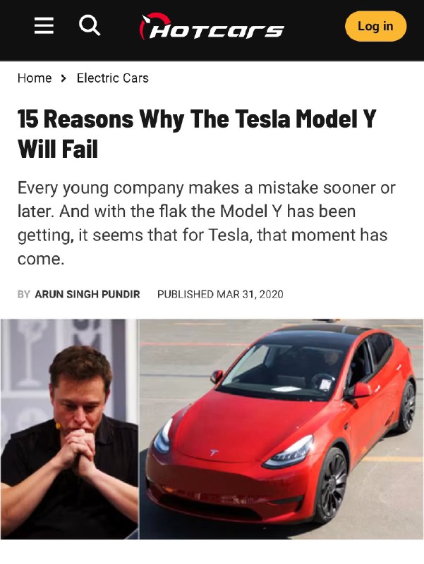 Less than 36 months after this article came out the Model Y became the best selling car in the world lol配图