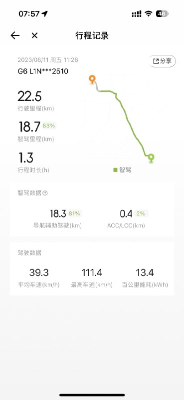 這一點確實不如蔚來的實時行程方便，不過這才第一版本。以後捲一捲就好了[開學季]//@廖小肥:為啥非要隔天才能生成[二哈]配圖