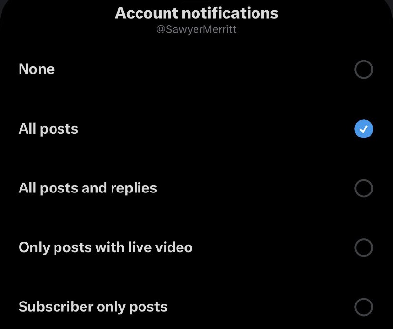 You can now further customize the type of notifications you receive from your favorite accounts.配图