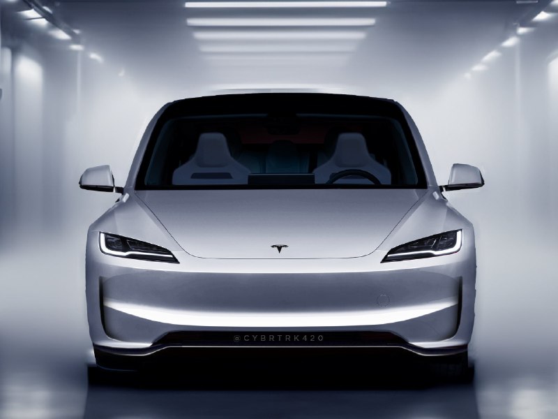 刚看了下一代 Model 3 性能版实物图，前脸跟图1没区别。配图