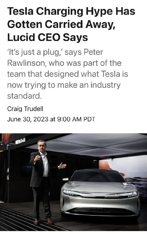 Peter Rawlinson will have no choice but to reluctantly accept that “plug”, without which Lucid will face market share erosion it cannot afford. https://twitter.com/i/web/status/1675031840112136192 https://t.co/eoCMRKEY9k配圖