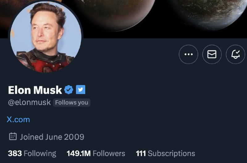 NEWS: Elon Musk has changed his bio to http://X.com配图
