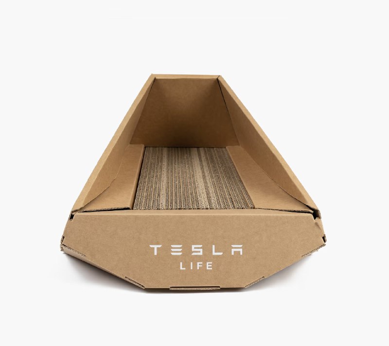 Lol Tesla has released a Cybertruck multi-functional corrugated cat nest in China for $13.配图