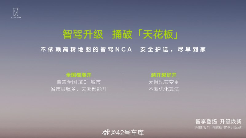 阿维塔 11 鸿蒙版 智享升级款在智驾方面的升级：配图