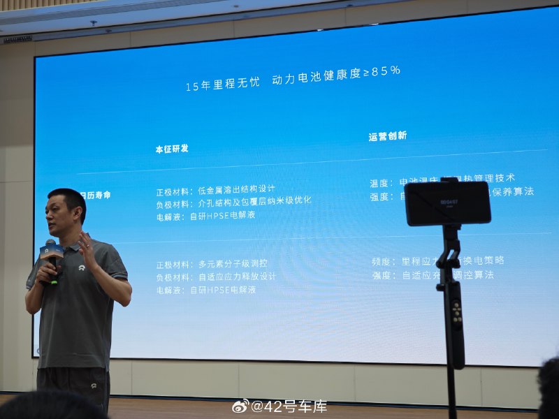 蔚来从本质去思考，希望一辆车在全生命周期有个体系方案，让消费者不用去担心电池问题。配图