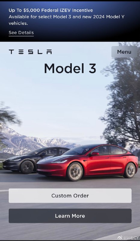 为了更好地体现Model 3 的产品升级，特斯拉在美国官网把产品名由之前的Model 3 更新成了“全新 Model 3”。配图