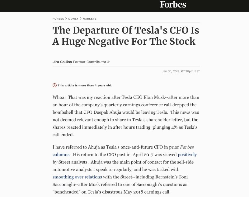 PERSPECTIVE: This article was published in 2019, shortly after Tesla's then-CFO, Deepak Ahuja, stepped down following many years with the company. Zackary Kirkhorn's appointment as his replacement was met with skepticism by many, signaling potential challenges. The announcement…配圖