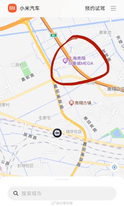 发现小米汽车官网的一个小 Bug[doge]今天有朋友想去南翔的小米汽车门店逛逛，但突然发现官网上的定位和实际门店定位有挺大的偏差（都定到铁轨上去了[允悲]）配图