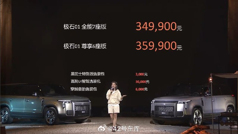 极石 01 价格公布：34.99 万起。配图