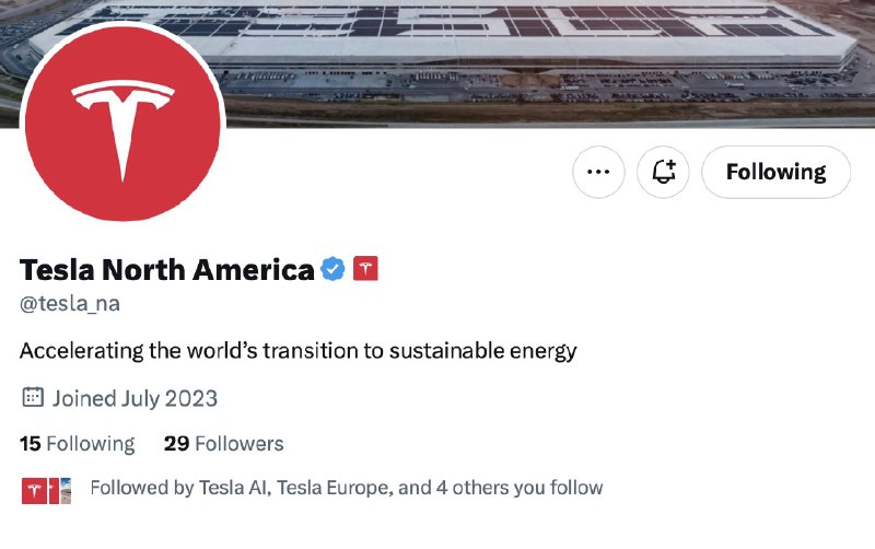 NEWS: Tesla has made a new Twitter account for North America: @tesla_na配图