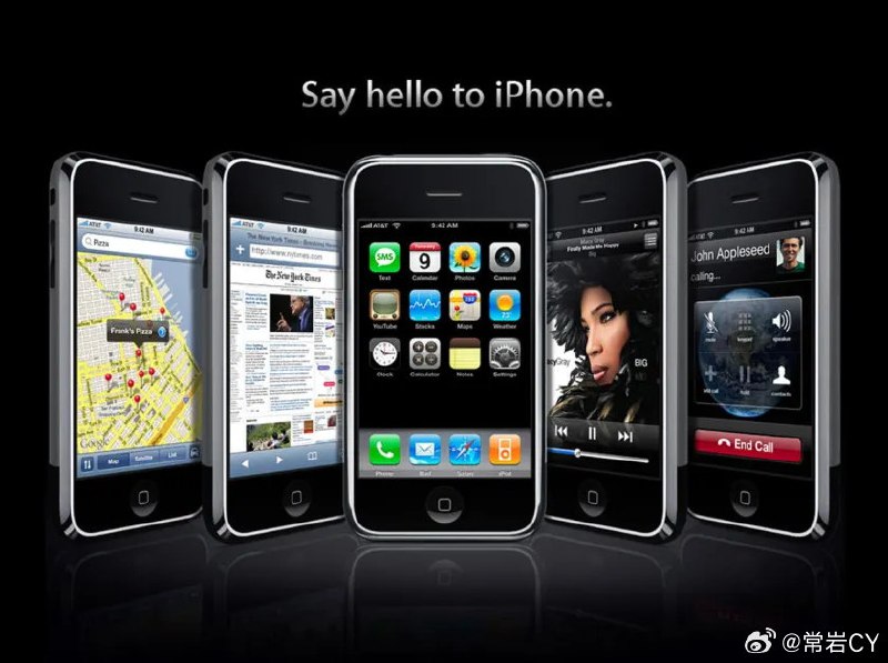 2007 年的今天，苹果发布 iPhone。配图