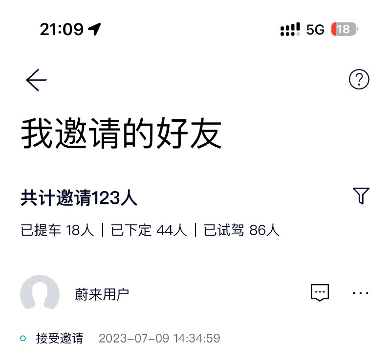从6月10日开始在微博上做蔚来的邀请任务，今天刚好一个月，成绩如图：配图