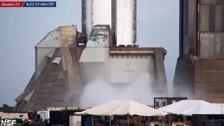 马斯克转发 NASASpaceflight 的星舰第 15 次试飞助推器 22 静态点火直播配图