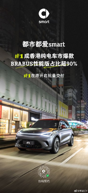 作为一个生而全球的品牌，smart 在除中国大陆以外的市场也有极高的品牌认知度和号召力。配图