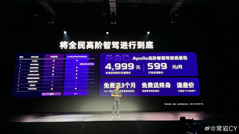 极越公布了 ASD 的价格。配图