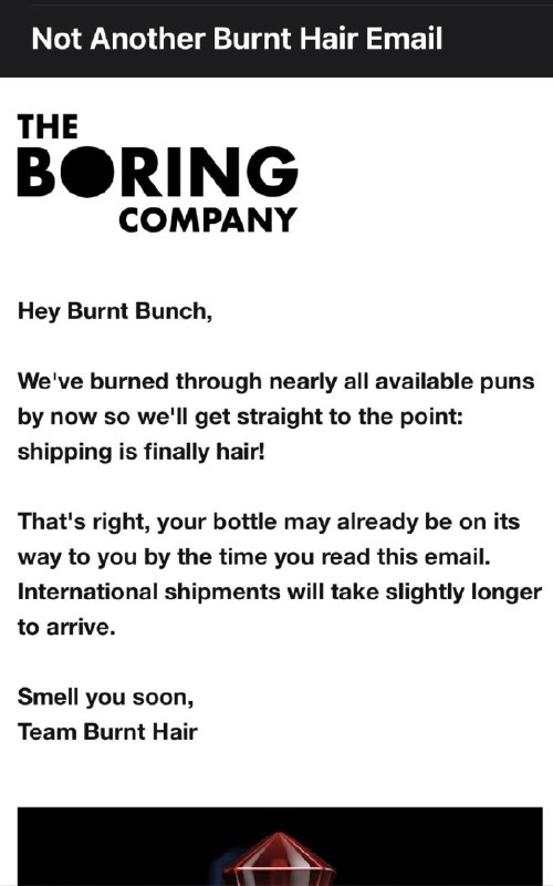 The Boring Company's "Burnt Hair" is finally shipping to customers. https://t.co/NnlDUHWGle配图