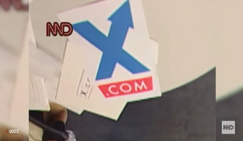 When http://X.com incepted in 1999, the original logo has one cross line as an arrow. I assume it’s not sth random. What does it imply? X to be up in value?配图