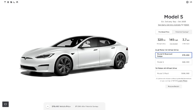 BREAKING: @Tesla has launched an all-new Standard Range Model S and Model X in North America. Both are $10k less than the Long Range Model S/X.配图