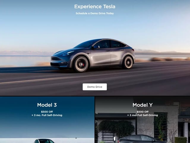 Tesla referral credits can now be earned with demo drives配图
