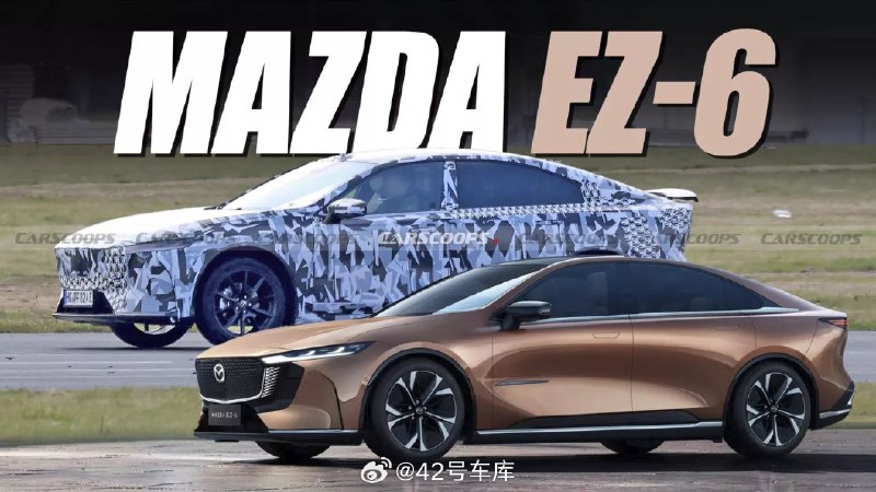 马自达 EZ6 海外测试谍照曝光，人称「小深蓝」，是各位马粉要的后驱车吗[doge]配图