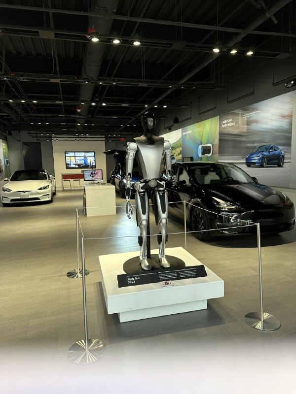 Tesla Bot at the Natick, MA showroom.配图